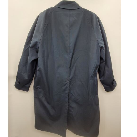 London Fog Vintage 80s Union Made‎ Blue Single Breasted Lined Trench Coat 40S - Picture 3 of 16